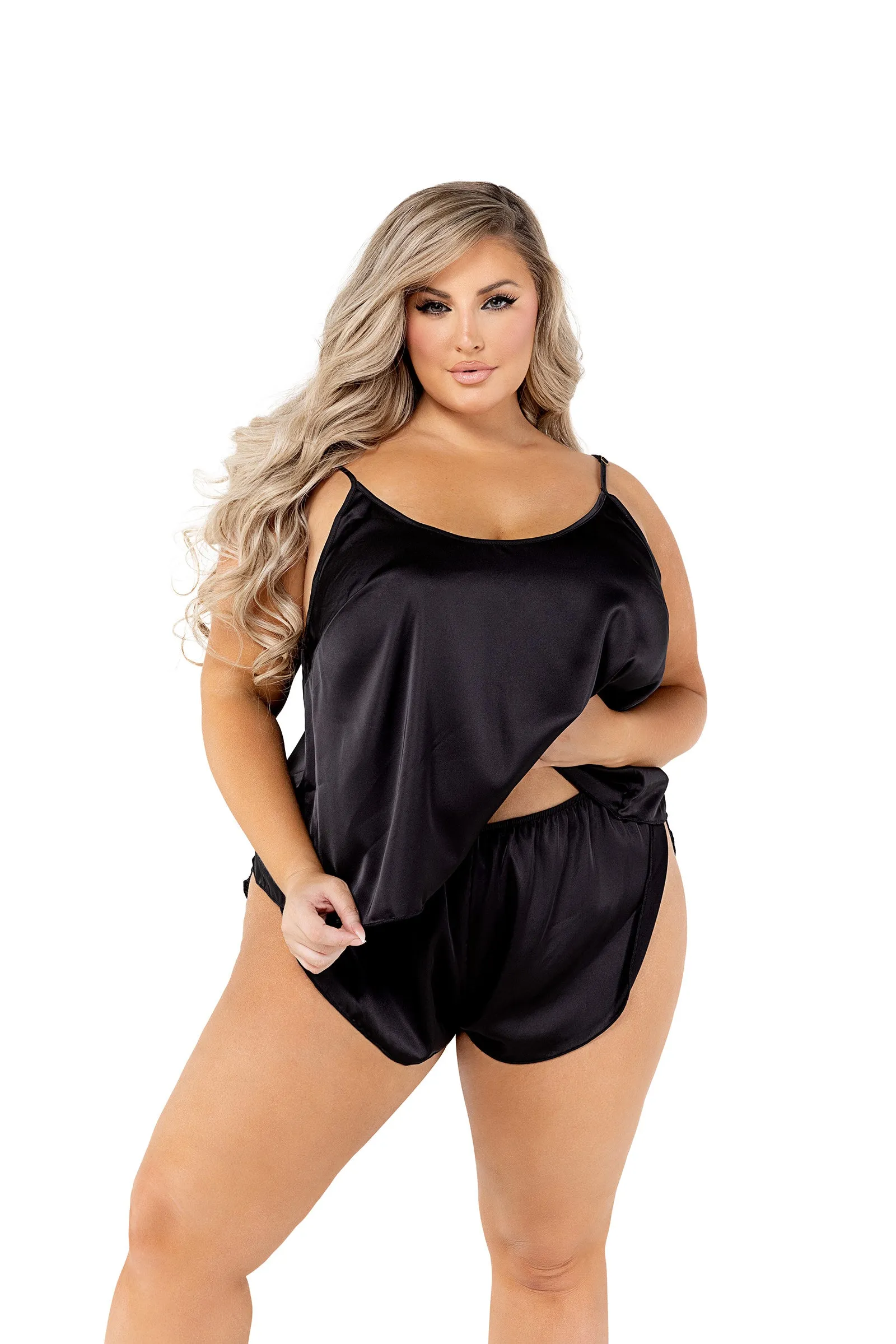 LI505 - 2PC Soft Satin Tulip Short Set