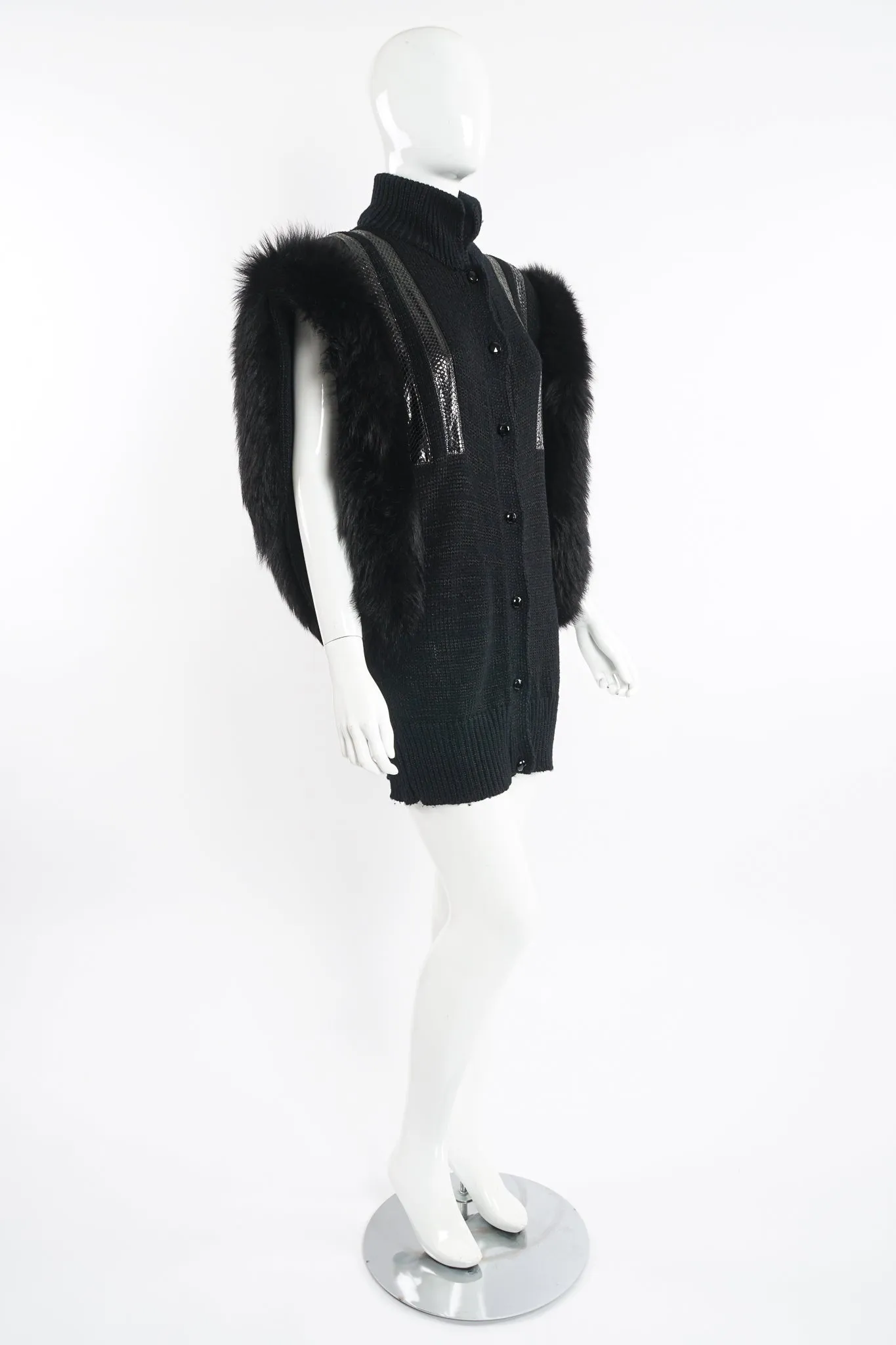 Long Fur Trim Vest