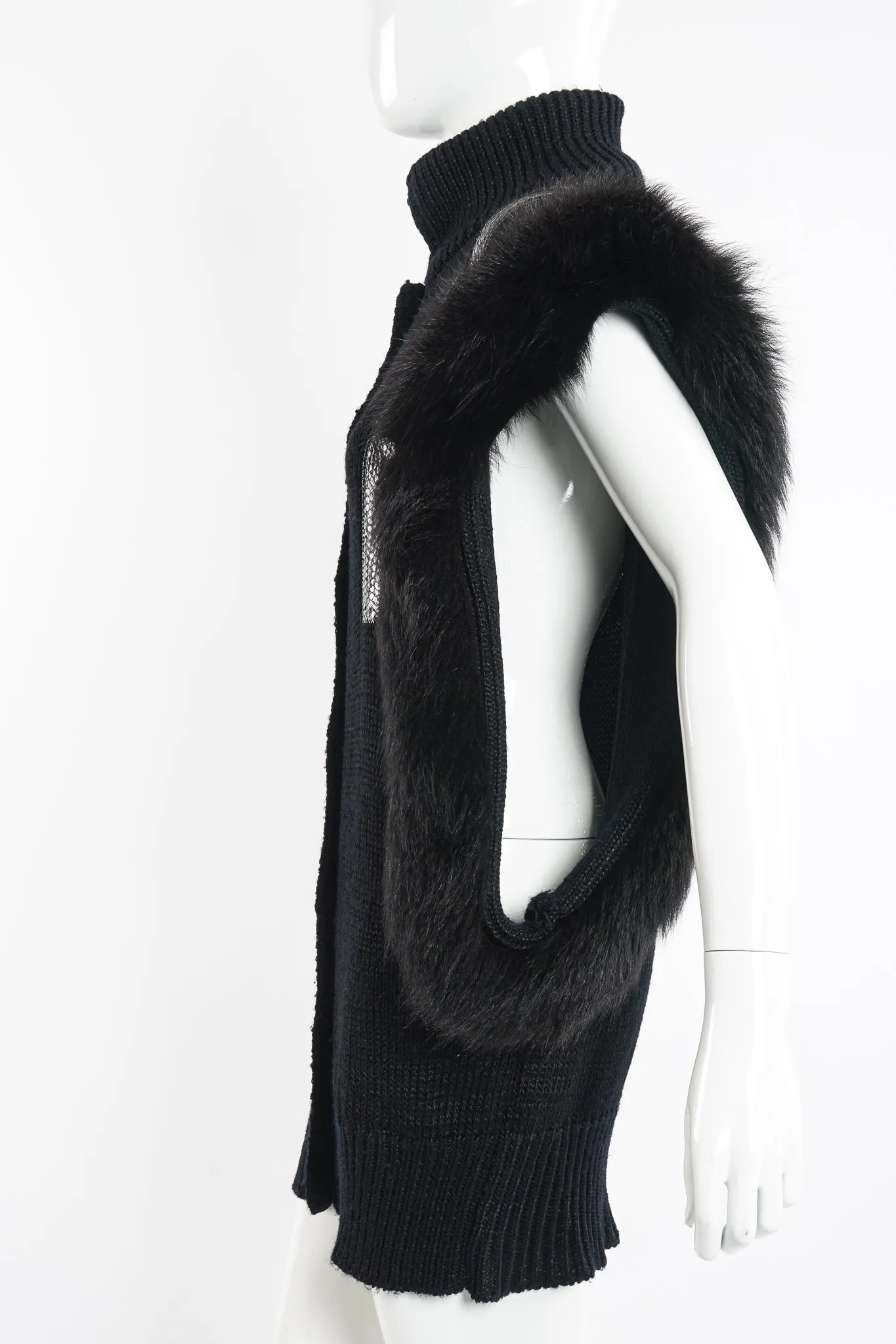 Long Fur Trim Vest