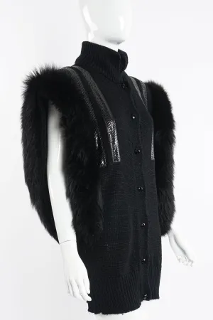 Long Fur Trim Vest