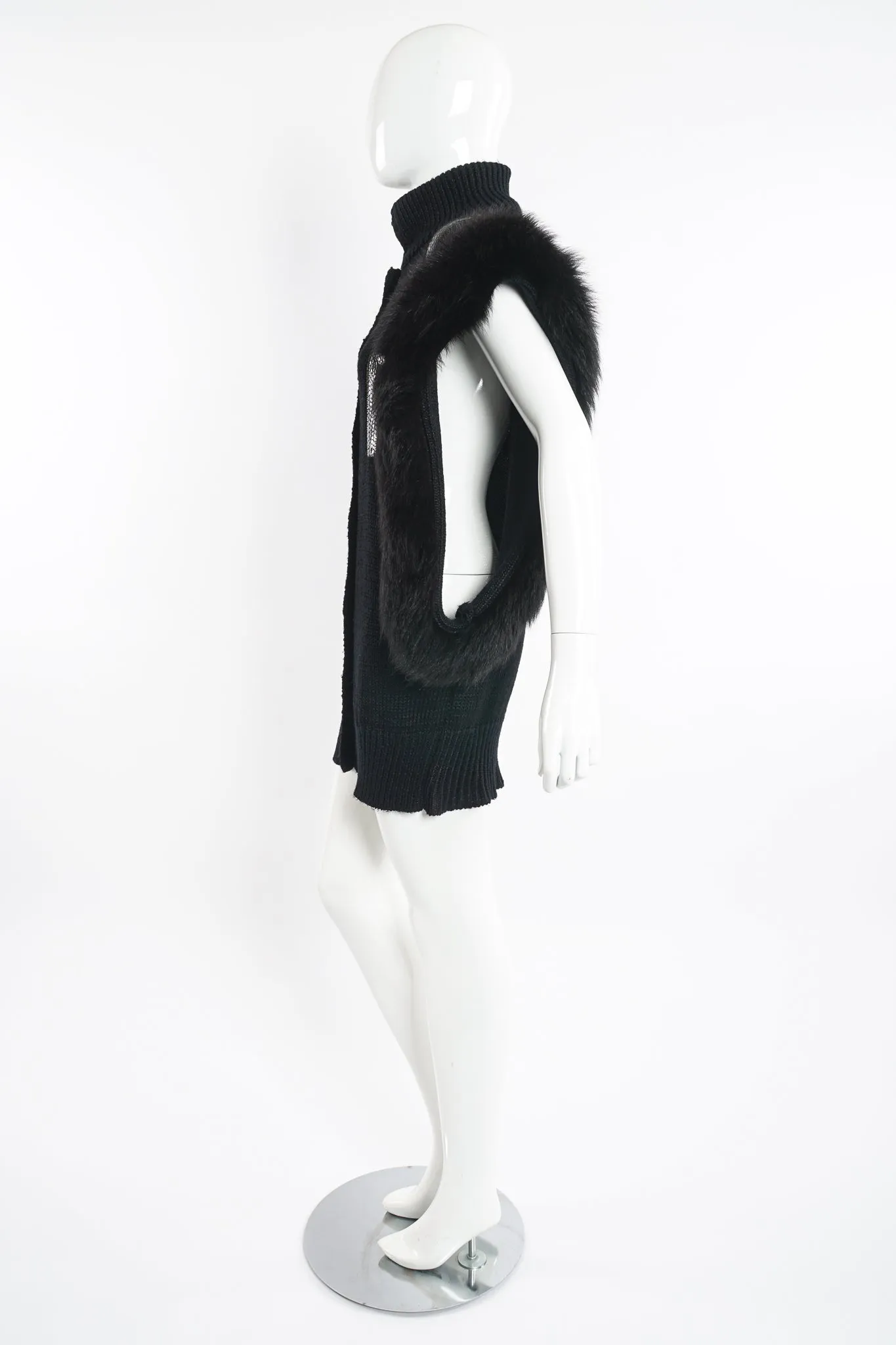 Long Fur Trim Vest