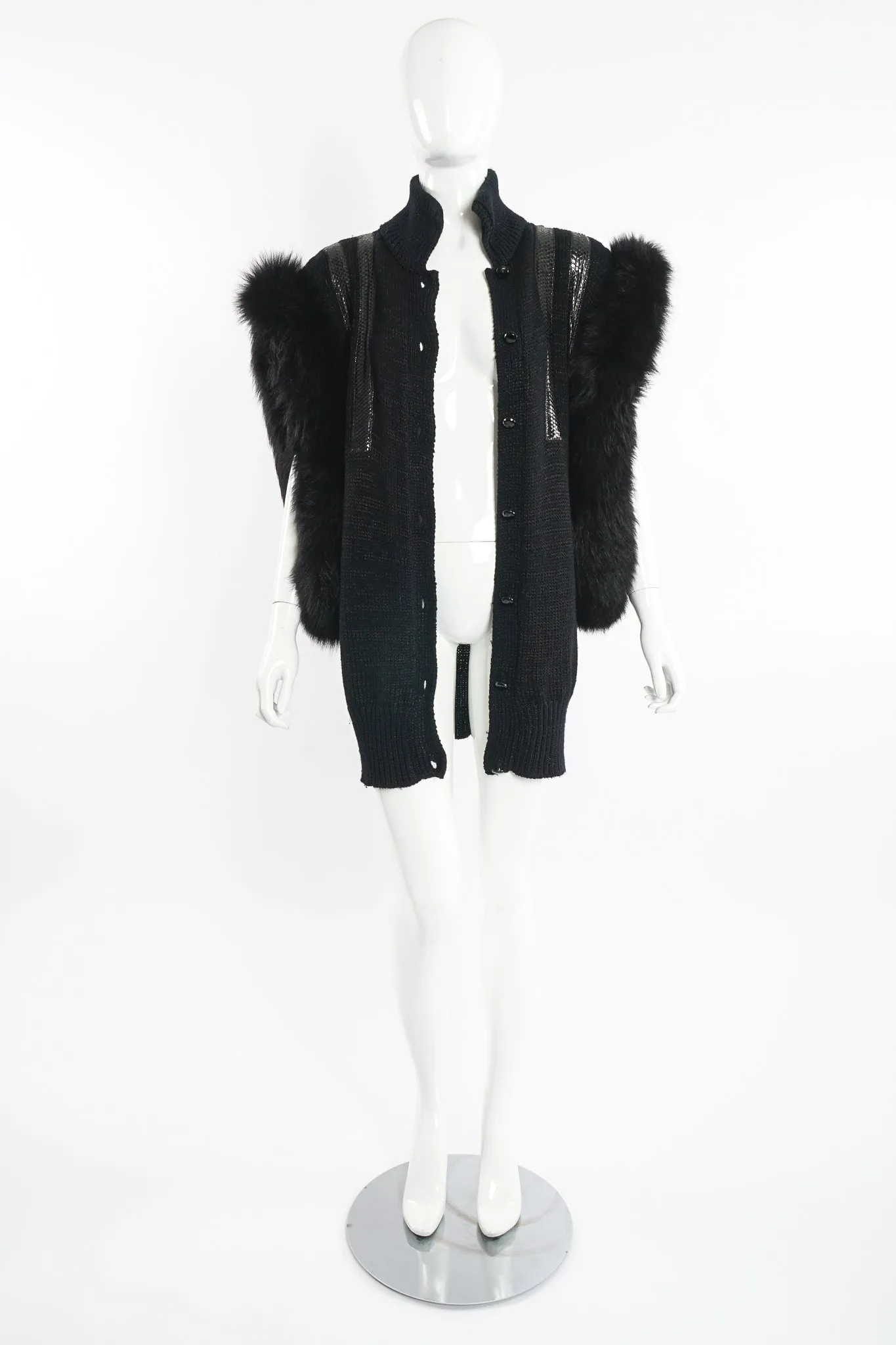 Long Fur Trim Vest