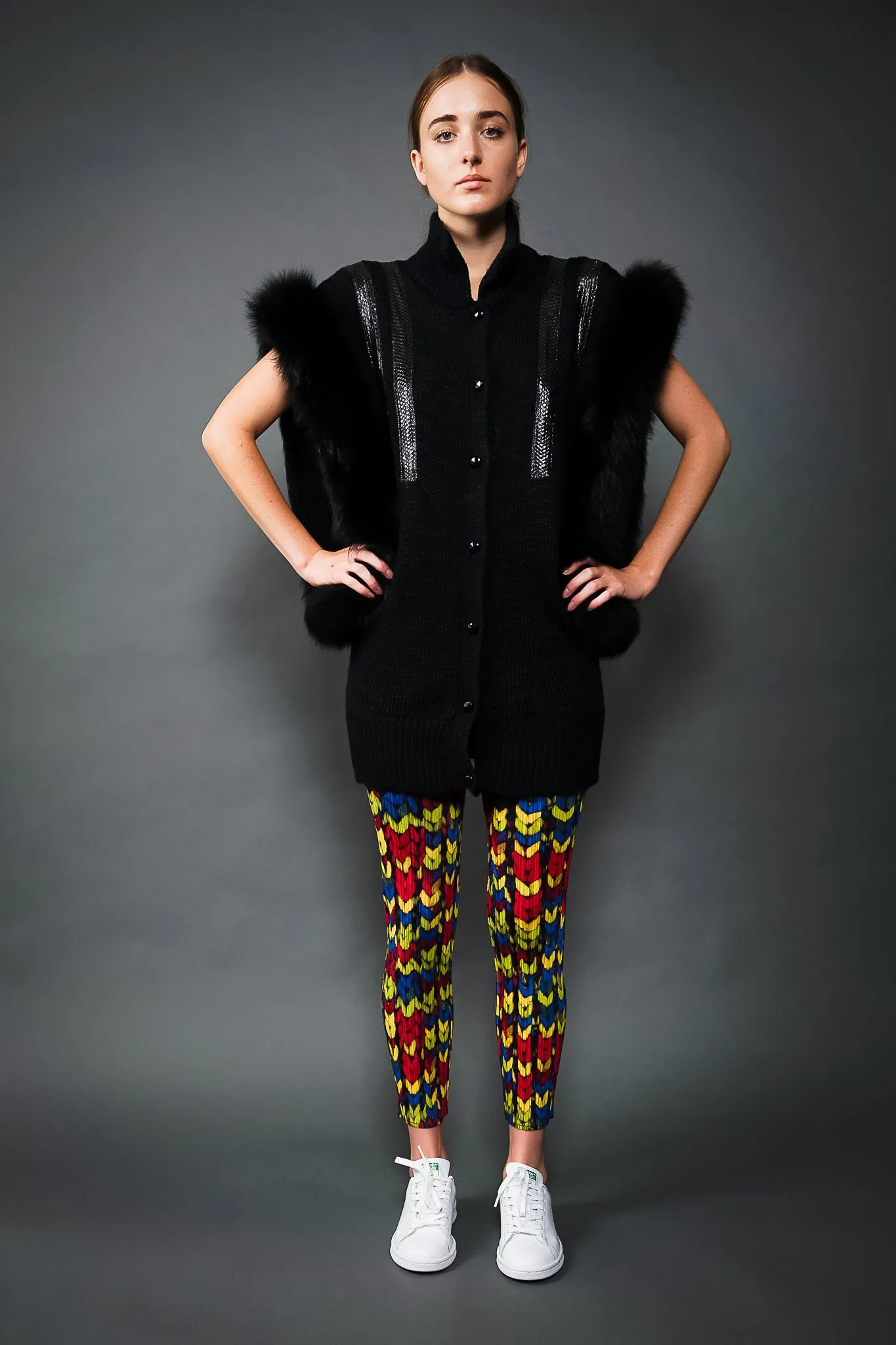Long Fur Trim Vest