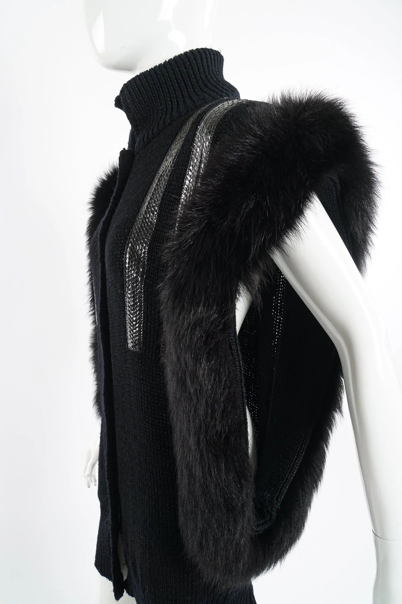 Long Fur Trim Vest