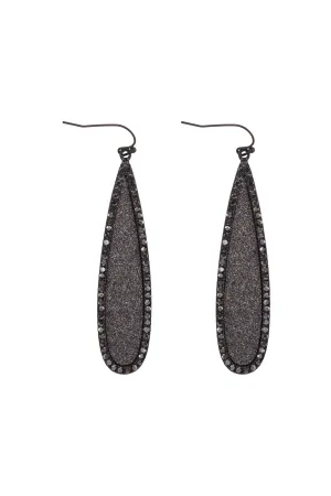 LONG TEARDROP GLITTER WITH PAVE EARRINGS