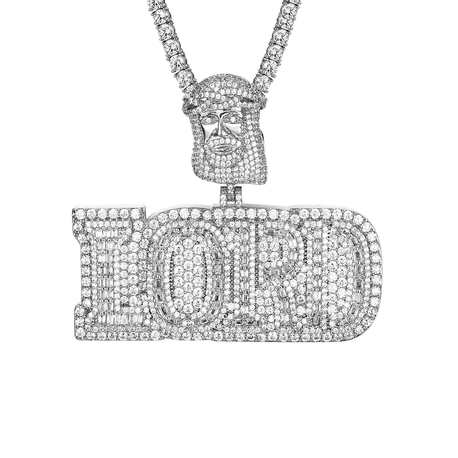 LORD Jesus Christ Iced Out Custom Hip Hop Mens Pendant