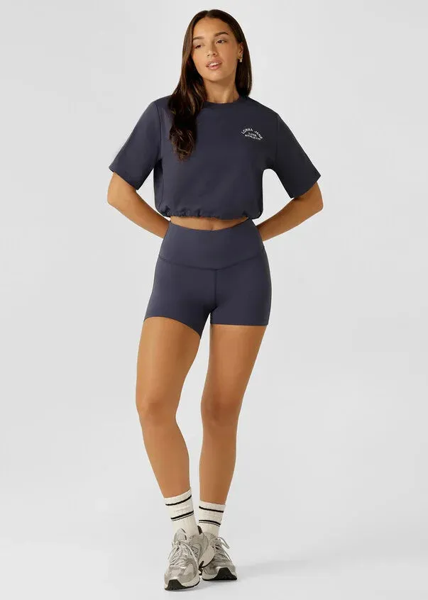 Lorna Jane Lotus Limited Edition Cropped Tee - Ash Blue