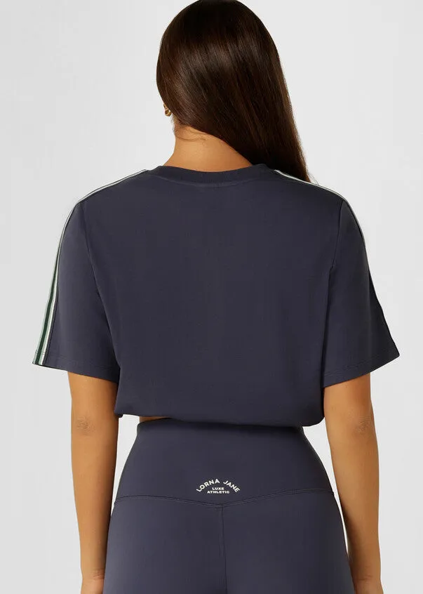 Lorna Jane Lotus Limited Edition Cropped Tee - Ash Blue