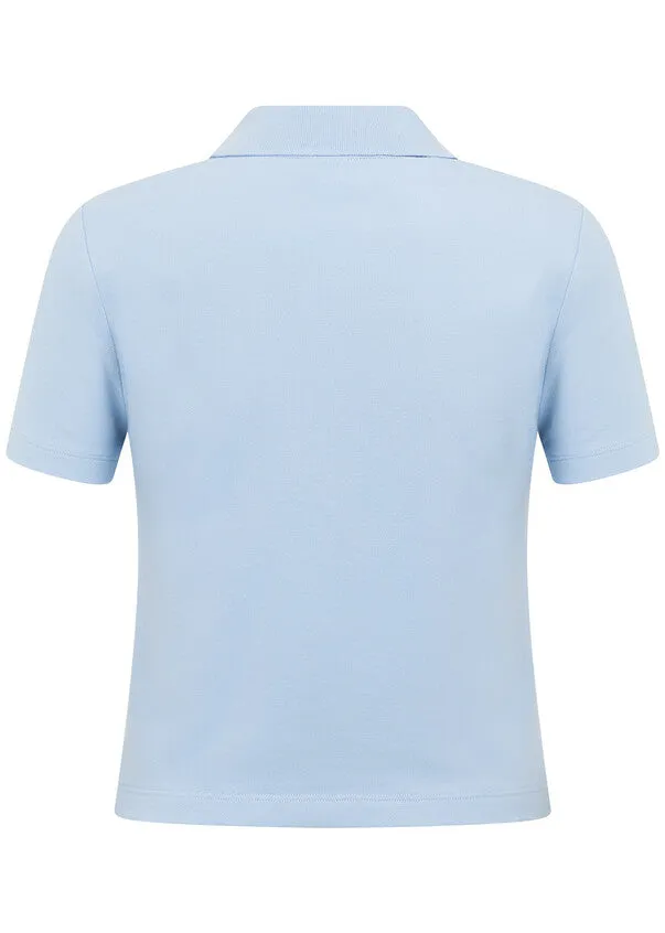 Lorna Jane Tournament 1/2 Zip Polo Shirt - Light Moontide
