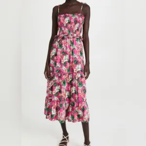 Lost   Wander Meet Me In Bali Pink Tropical Midi Skirt Size X-Small NWT
