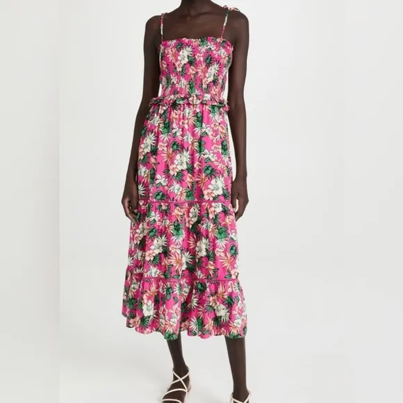 Lost   Wander Meet Me In Bali Pink Tropical Midi Skirt Size X-Small NWT