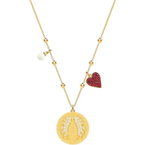 Lucky Goddess Wings Multi-Colored Gold Plating Pendant Necklace