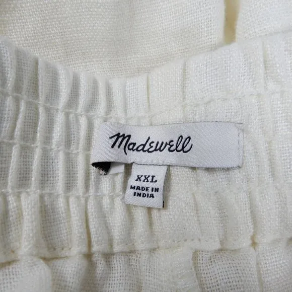 Madewell Embroidered LINEN Pasadena Pull-On SHORTS Size XXL Tropicale Floral NEW