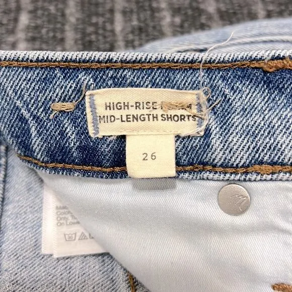 Madewell High-Rise Mid-Length Denim Shorts TENCEL Denim Edition Size 26