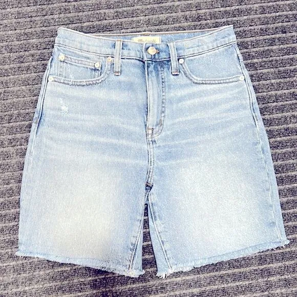 Madewell High-Rise Mid-Length Denim Shorts TENCEL Denim Edition Size 26