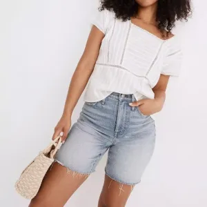 Madewell High-Rise Mid-Length Denim Shorts TENCEL Denim Edition Size 26