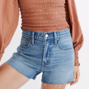 Madewell The Perfect Jean Short in Burnett Wash TENCEL Lyocell Edition Blue - 30