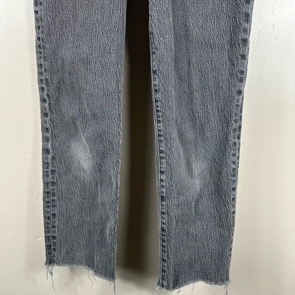 Madewell The Perfect Vintage Jean Straight Leg - Black / Grey Size 24
