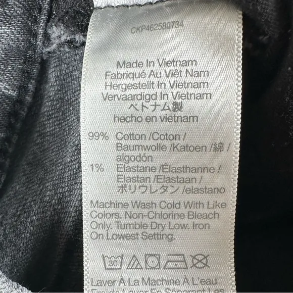 Madewell The Perfect Vintage Jean Straight Leg - Black / Grey Size 24