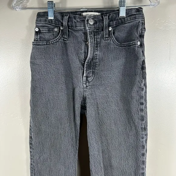 Madewell The Perfect Vintage Jean Straight Leg - Black / Grey Size 24