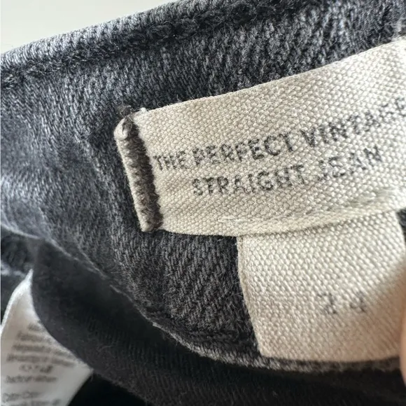 Madewell The Perfect Vintage Jean Straight Leg - Black / Grey Size 24