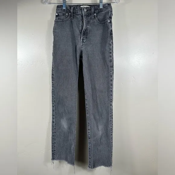 Madewell The Perfect Vintage Jean Straight Leg - Black / Grey Size 24