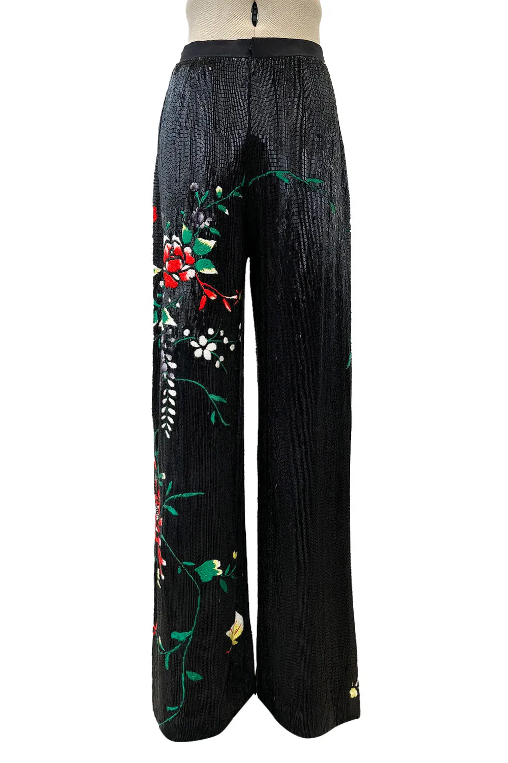 Masterpiece Fall 2001 Jean Paul Gaultier Runway Haute Couture Beaded & Embroidered Pant w Silk Jersey Top Set