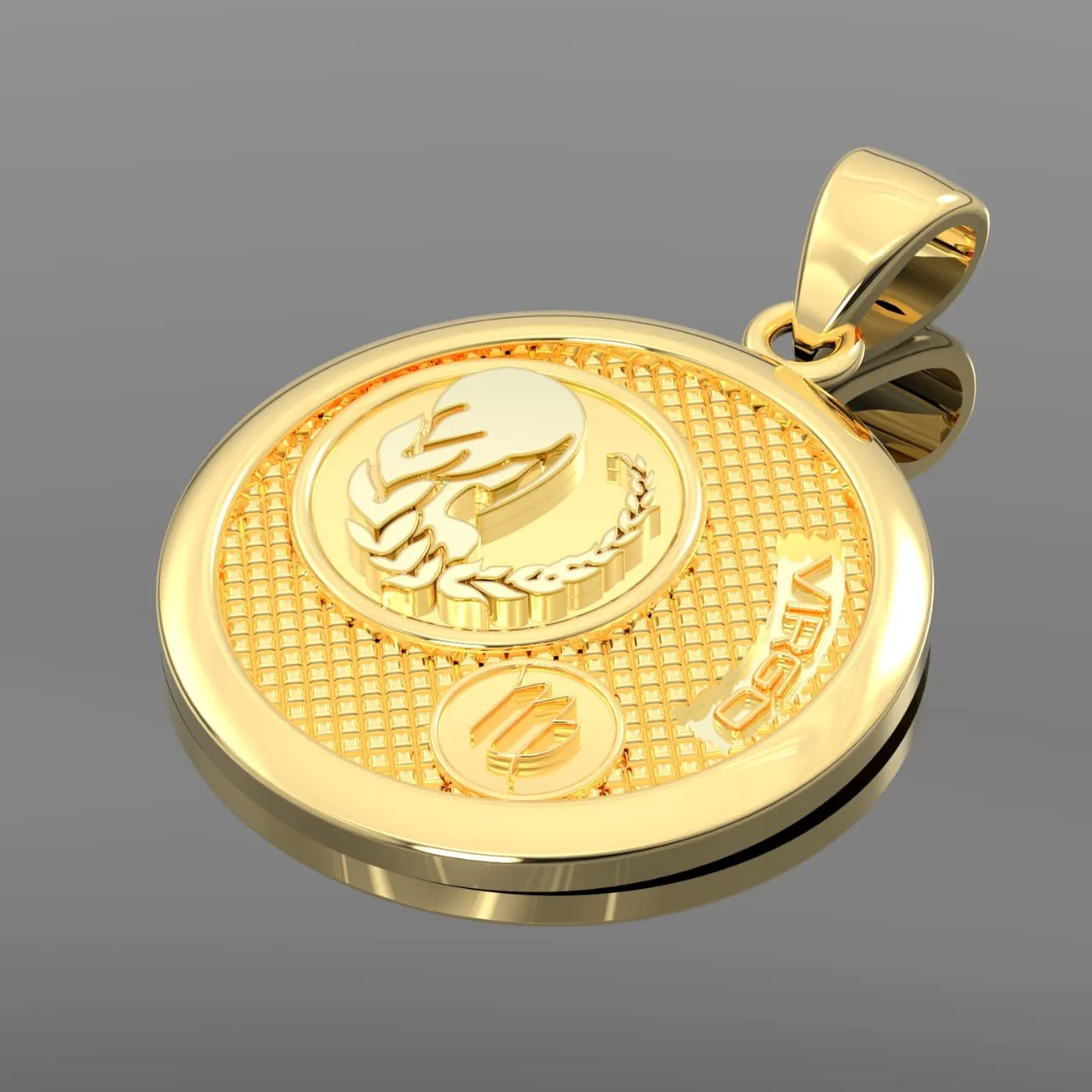 Men's 14k Yellow Gold Virgo Goddess of Wheat Zodiac Pendant Necklace, 33mm