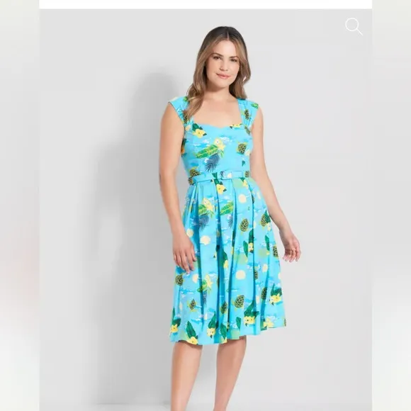 ModCloth x Collectif Turtle Bay Social Swing Dress Size 6UK= 2US NWT