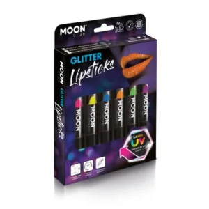Moon Glow Neon Uv Glitter Lipstick, Assorted