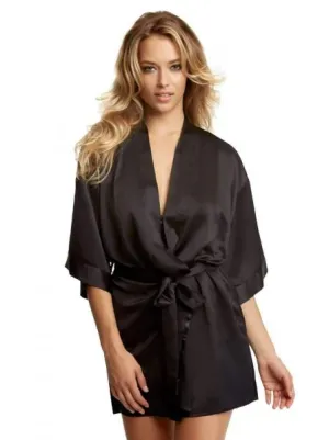 Muse Satin Kimono - Black -