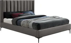 Nadia Grey Velvet King Bed