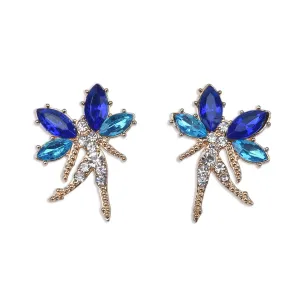 Navy Crystal & Cubic Zirconia Fairy Stud Earrings