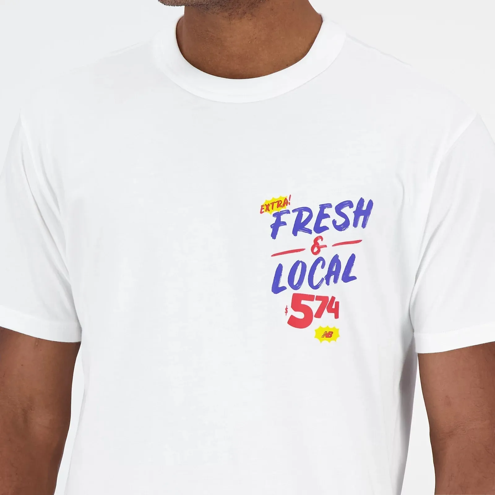 New Balance Men Essentials Reimagined Graphic Cotton Jersey Short Sleeve T-shirt White MT31521-WT