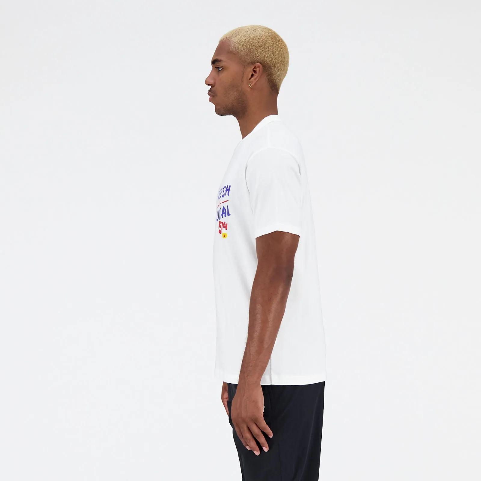 New Balance Men Essentials Reimagined Graphic Cotton Jersey Short Sleeve T-shirt White MT31521-WT