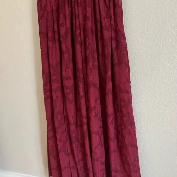 NWOT Sweet Sophistication Burgundy Burnout Floral Maxi Dress