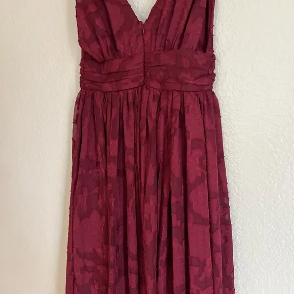 NWOT Sweet Sophistication Burgundy Burnout Floral Maxi Dress
