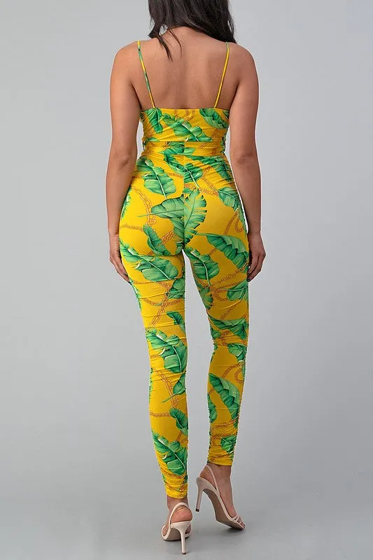 Nyla Tropical Chain Jumpsuit