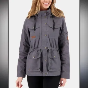 Obermeyer Heritage Collection Hazel Waxed Hooded Jacket Gray XL