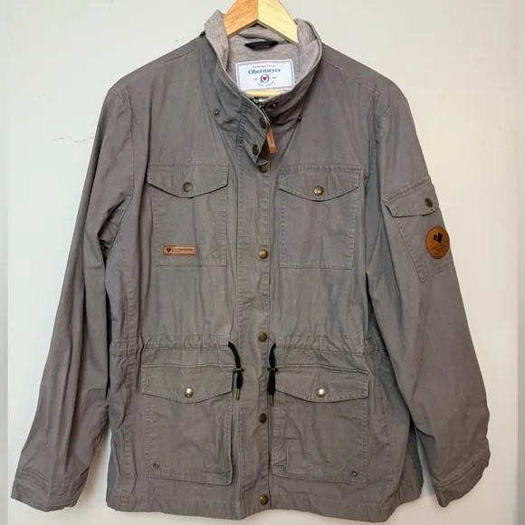 Obermeyer Heritage Collection Hazel Waxed Hooded Jacket Gray XL