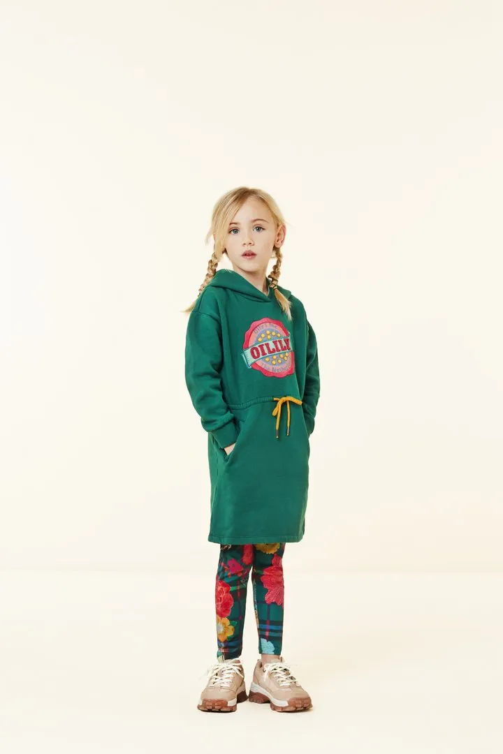OILILY  Hink Girls Green Hooded Sweater Dress - CLEARANCE SALE