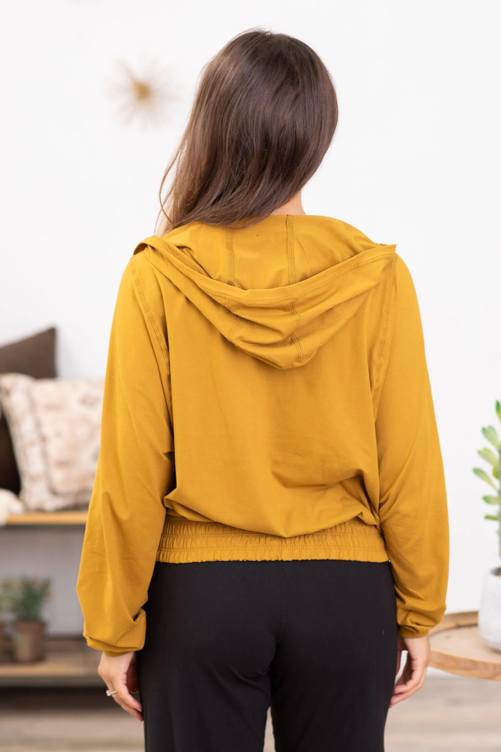 Olive Mustard 1/4 Zip Buttery Soft Hoodie