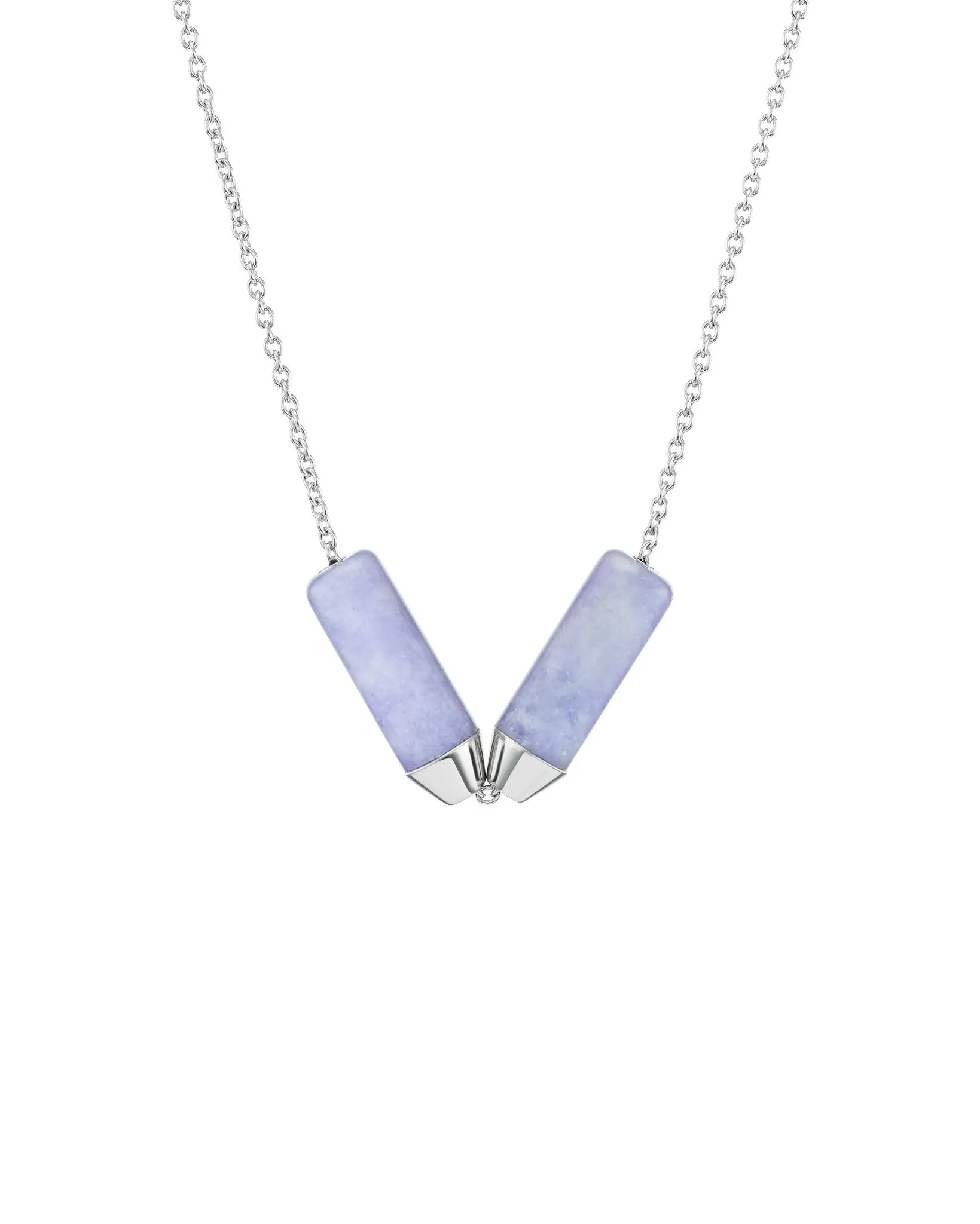 Open Necklace - Mayan Lavender Jade and Platinum