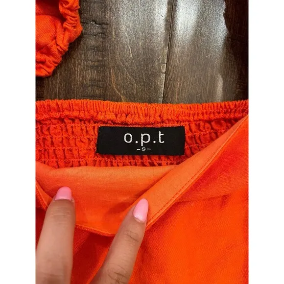 OPT Lulou Matching Crop Top and Maxi Skirt Bright Orange size Small
