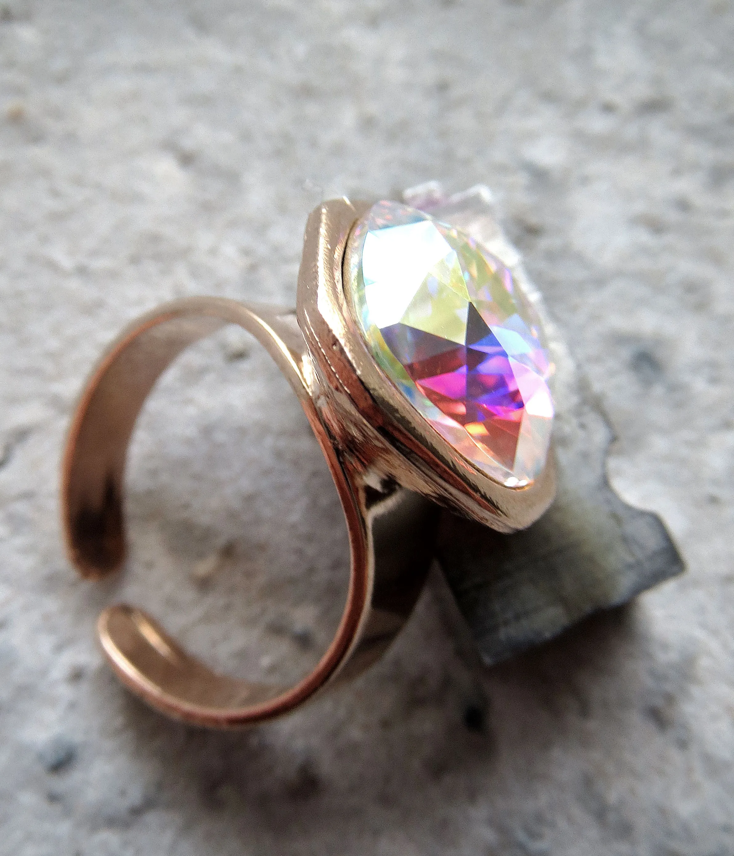 OTHER WORLD - AB Crystal Ring - Rose Gold