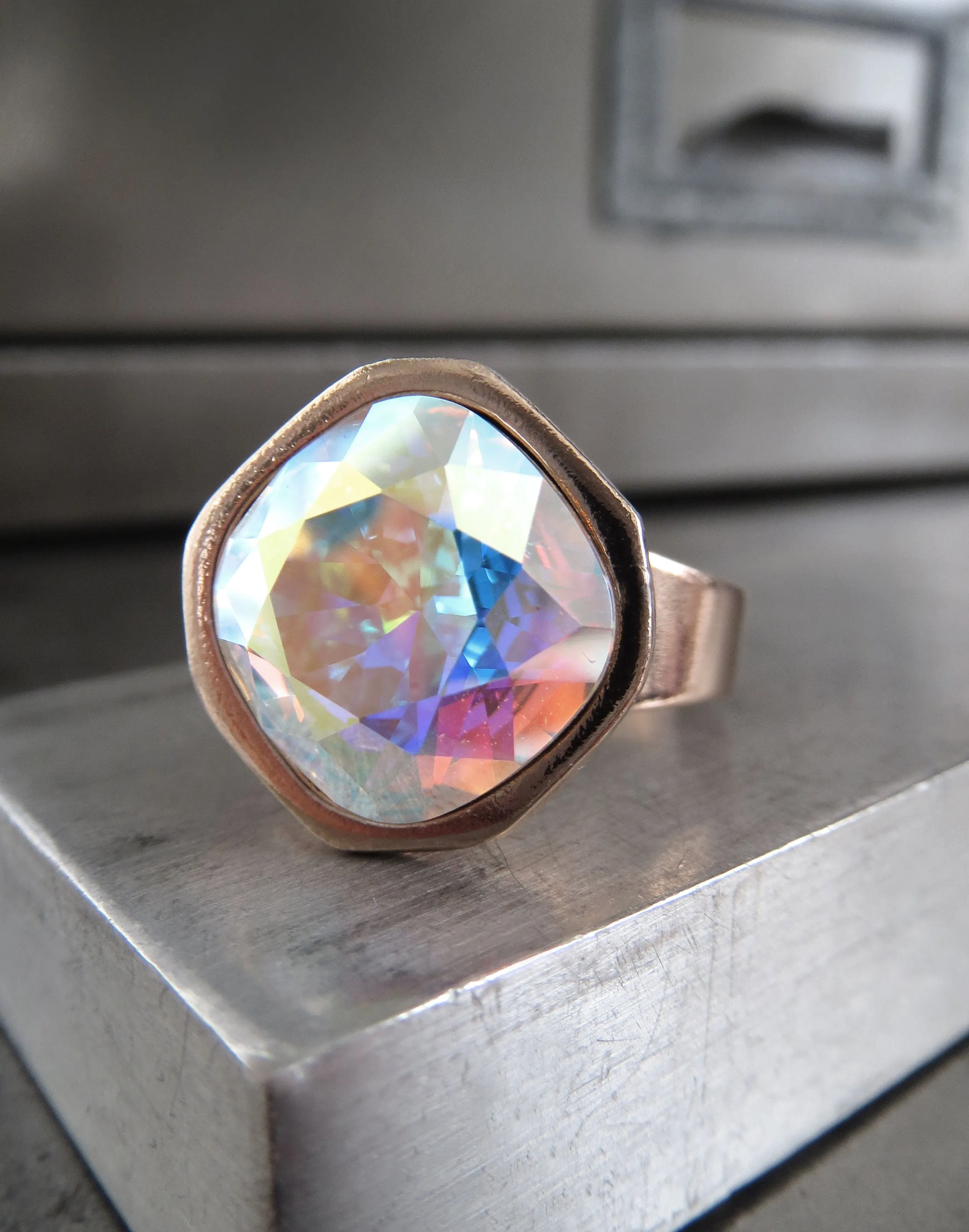OTHER WORLD - AB Crystal Ring - Rose Gold