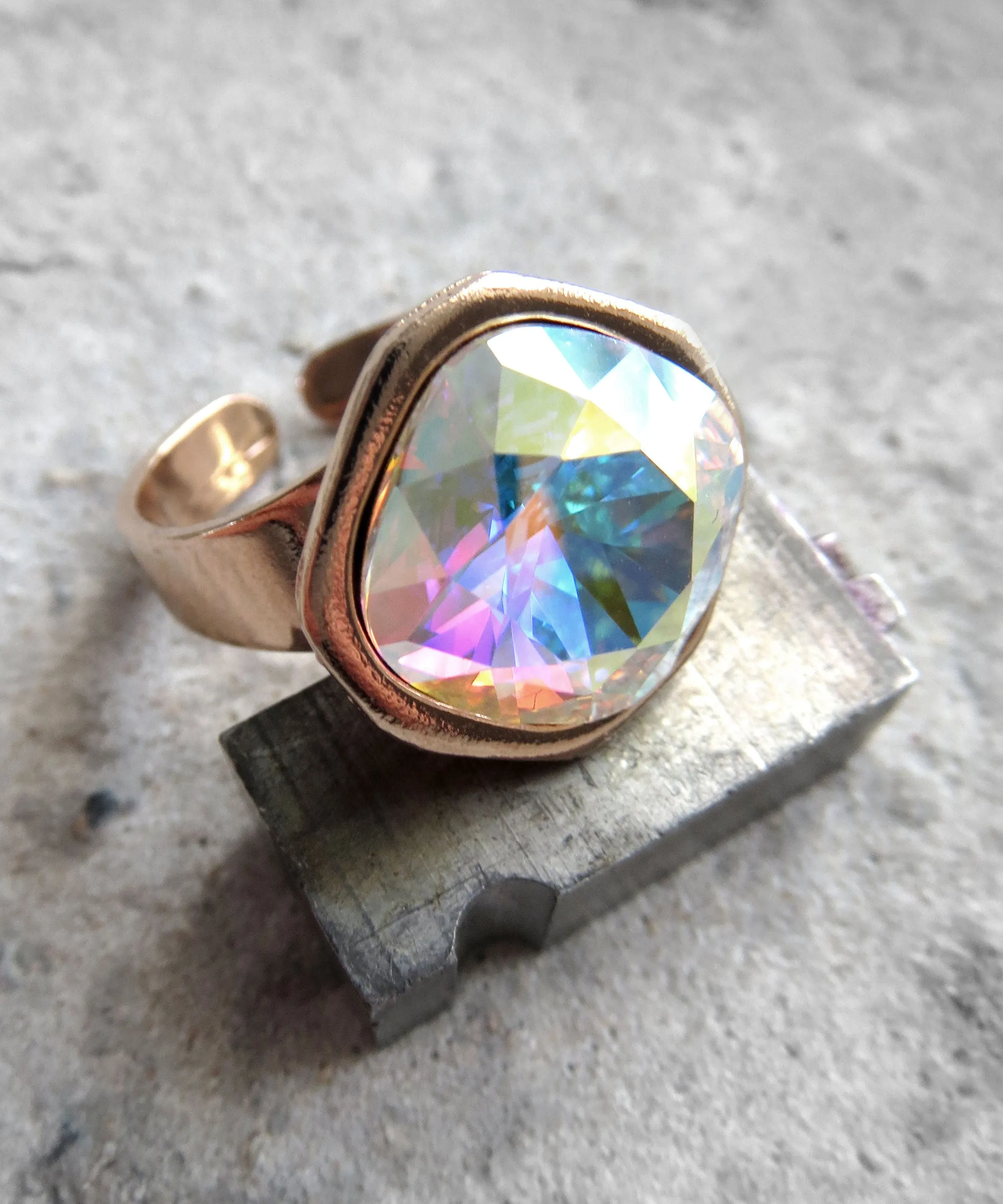 OTHER WORLD - AB Crystal Ring - Rose Gold