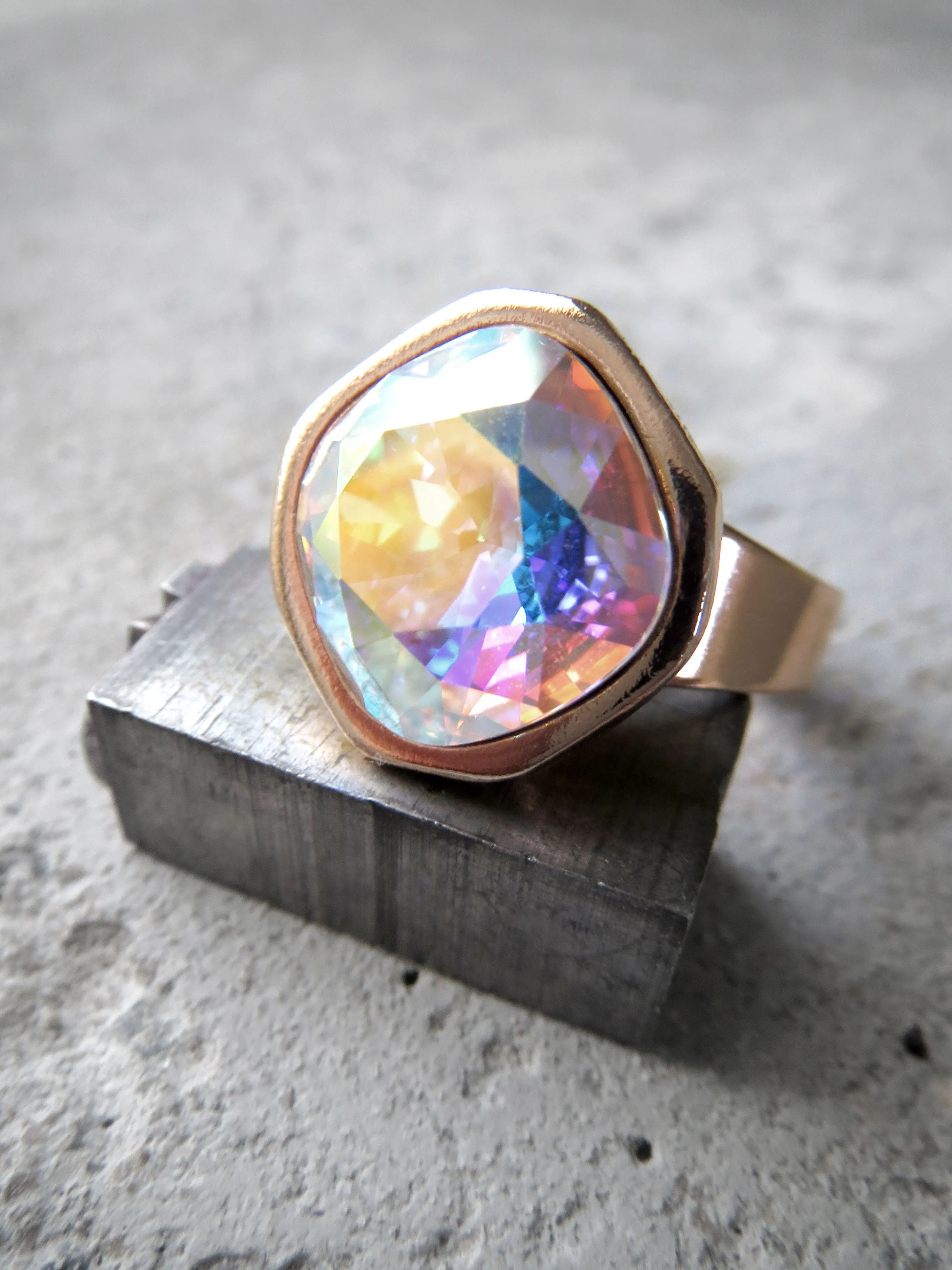 OTHER WORLD - AB Crystal Ring - Rose Gold
