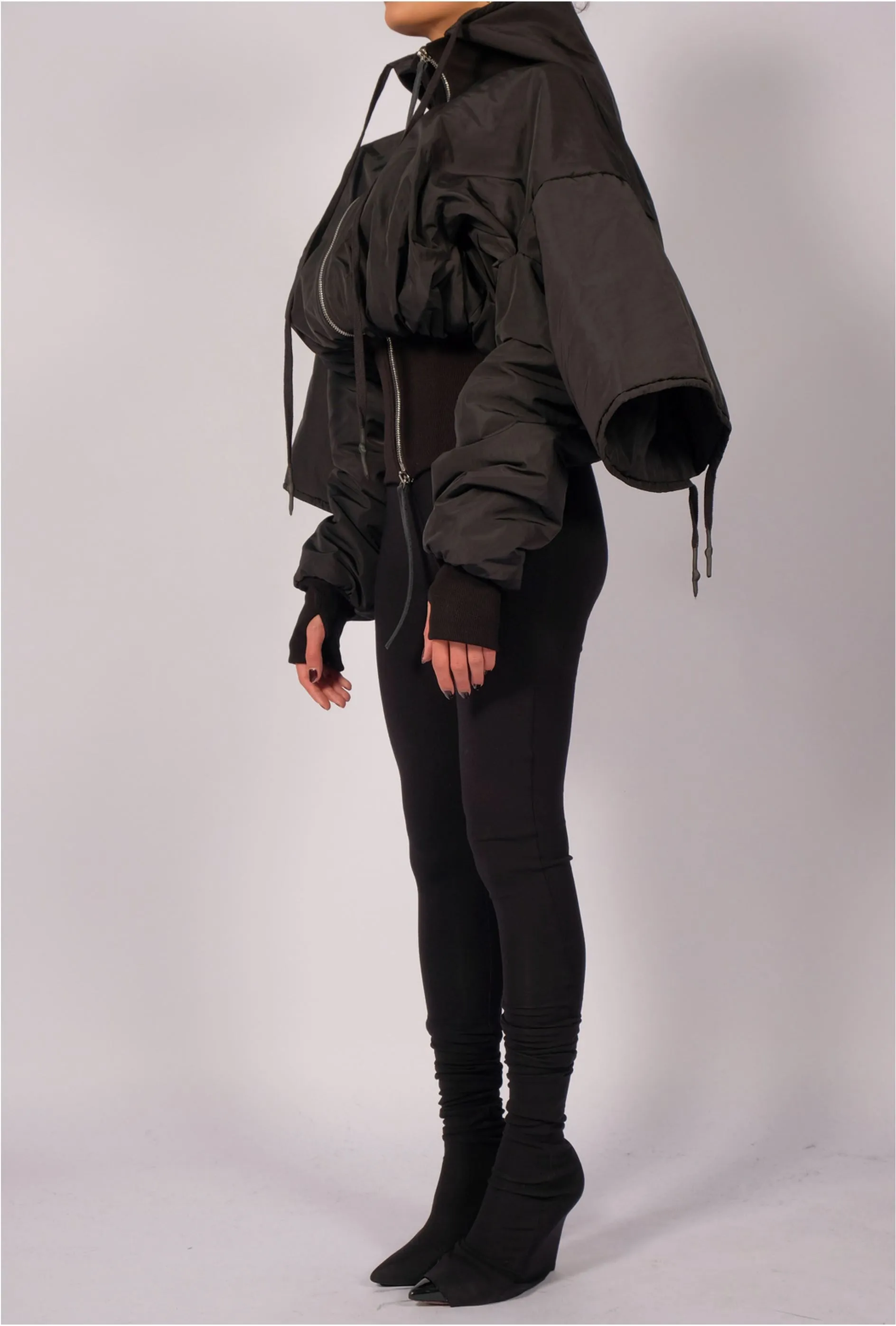 Padded Bomber Crop Jacket