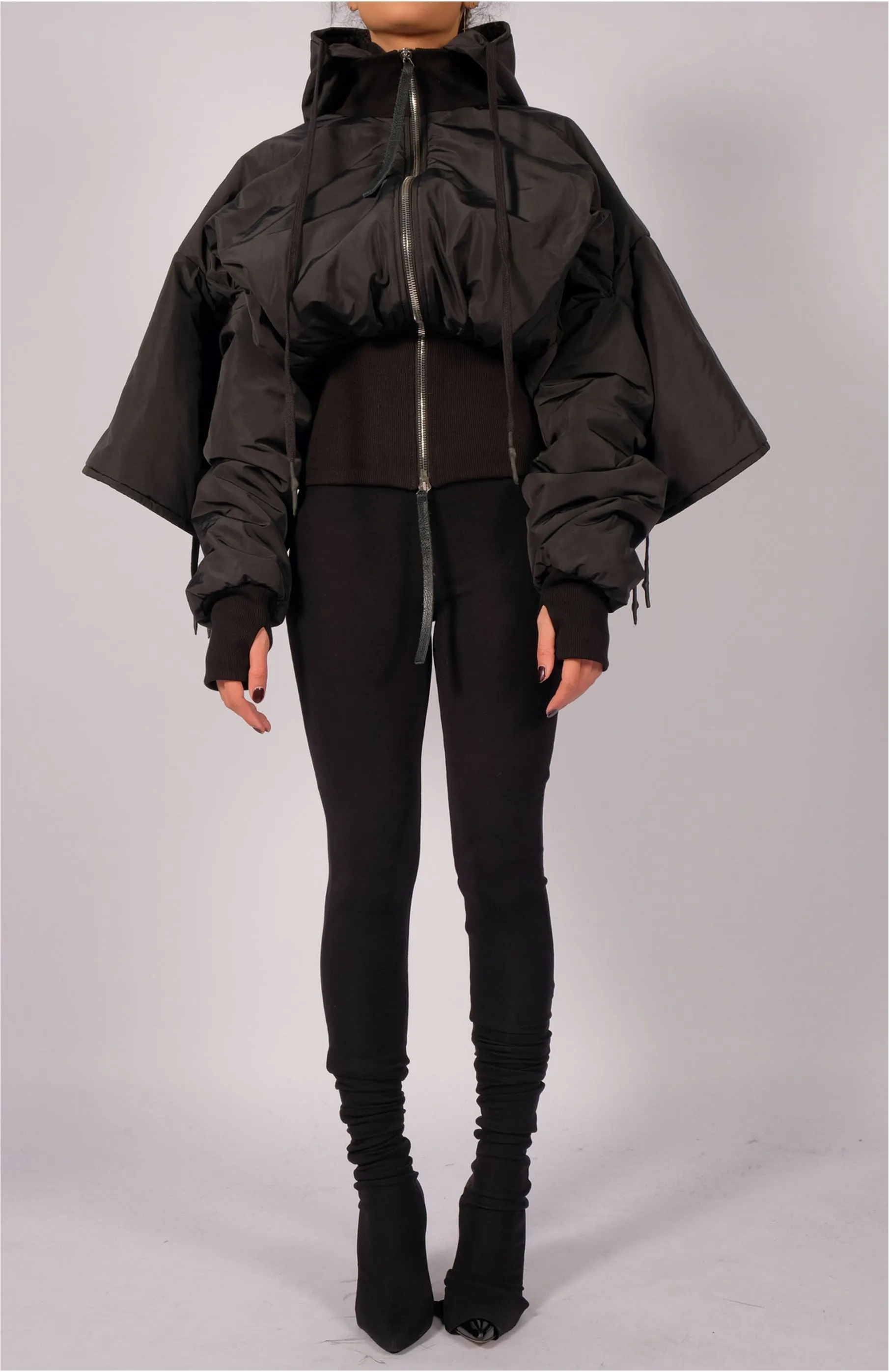 Padded Bomber Crop Jacket